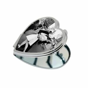 Espejo personalizado con fotos de bolsillo corazón