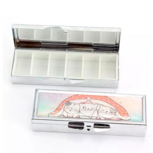 Pastillero metálico rectangular personalizado con fotos