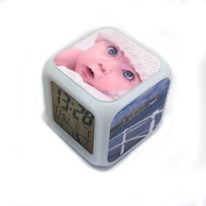 Reloj despertador personalizado con fotos 3 caras