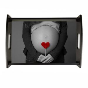 Bandeja de madera personalizada con fotos Negra Grande