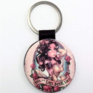 Llavero personalizado con fotos piel redondo