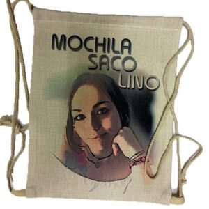 Bolsa mochila tipo lino personalizada con fotos