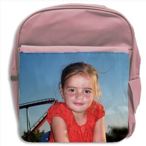 Mochila personalizada con fotos infantil rosa