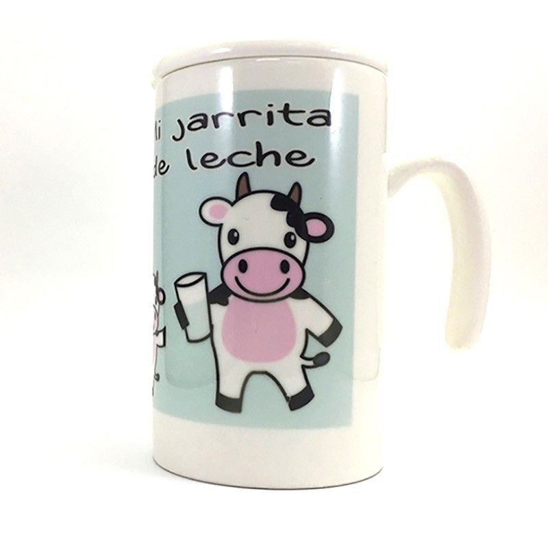 Jarra leche personalizada con fotos con tapa - Imagen 2