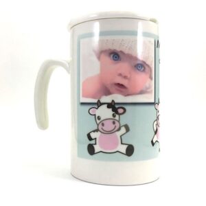 Jarra leche personalizada con fotos con tapa