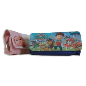 Estuche escolar personalizado con fotos azul